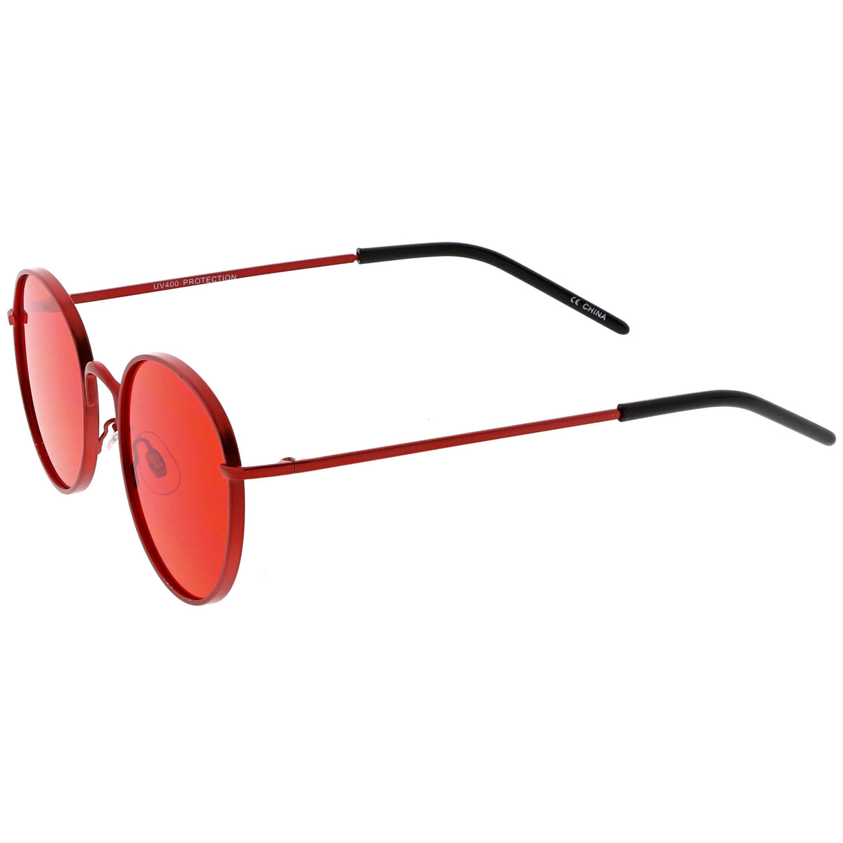 Retro Fashion Round Color Tone Colors Flat Lens Sunglasses C437 from zeroUV