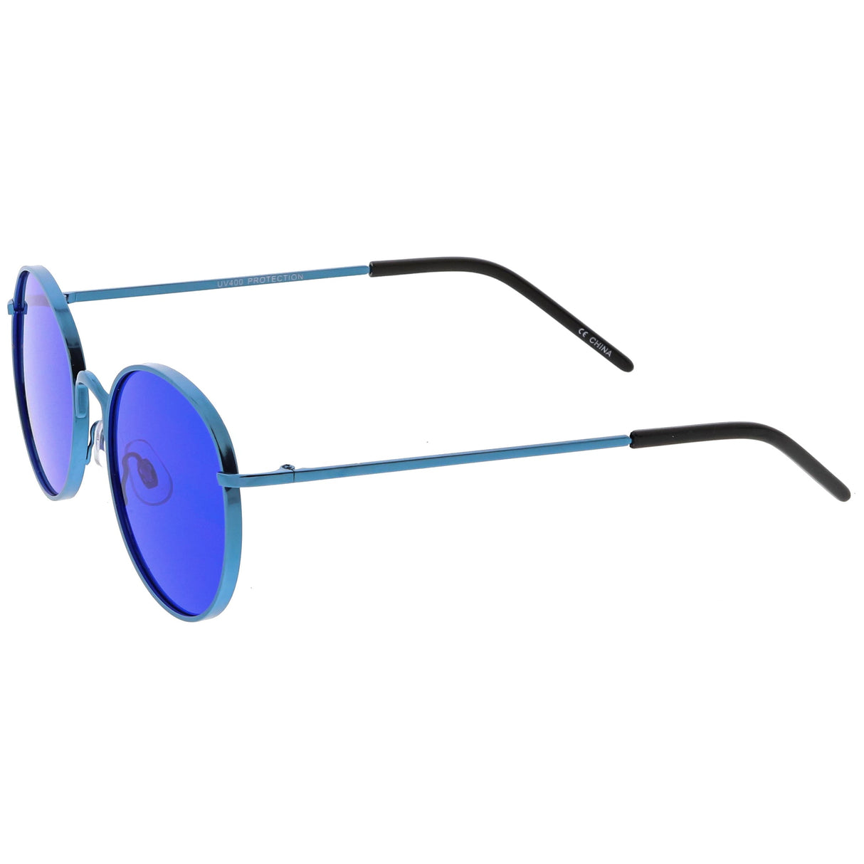 Retro Fashion Round Color Tone Colors Flat Lens Sunglasses C437 from zeroUV