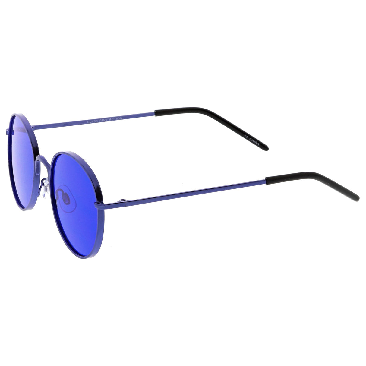 Retro Fashion Round Color Tone Colors Flat Lens Sunglasses C437 from zeroUV