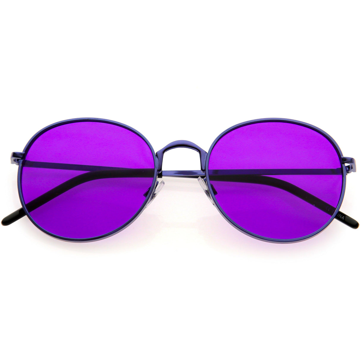 Retro Fashion Round Color Tone Colors Flat Lens Sunglasses C437 from zeroUV