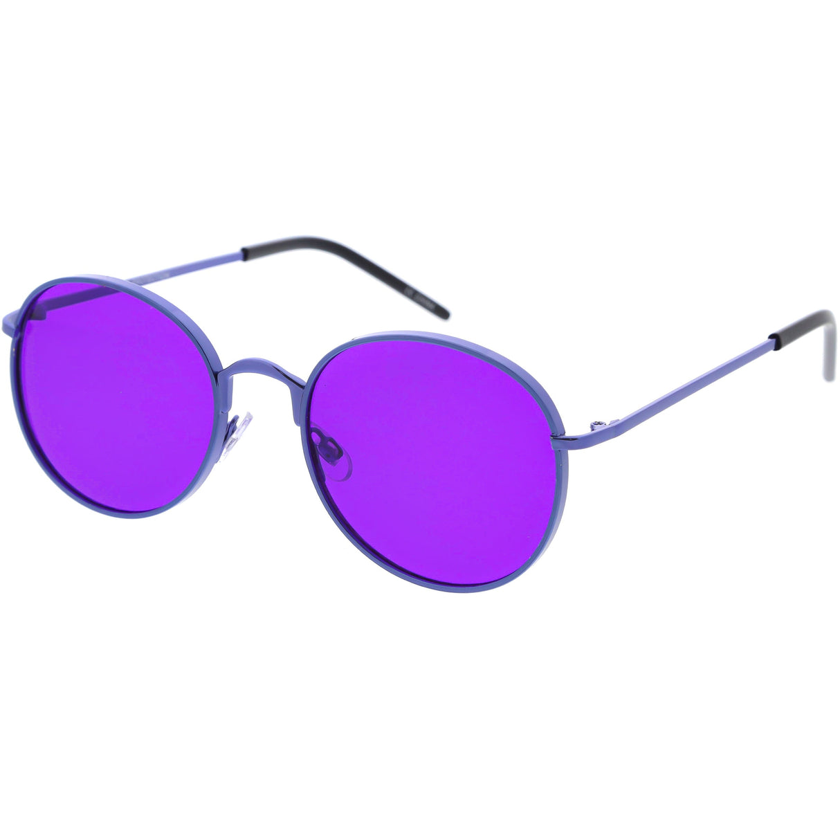 Retro Fashion Round Color Tone Colors Flat Lens Sunglasses C437 from zeroUV