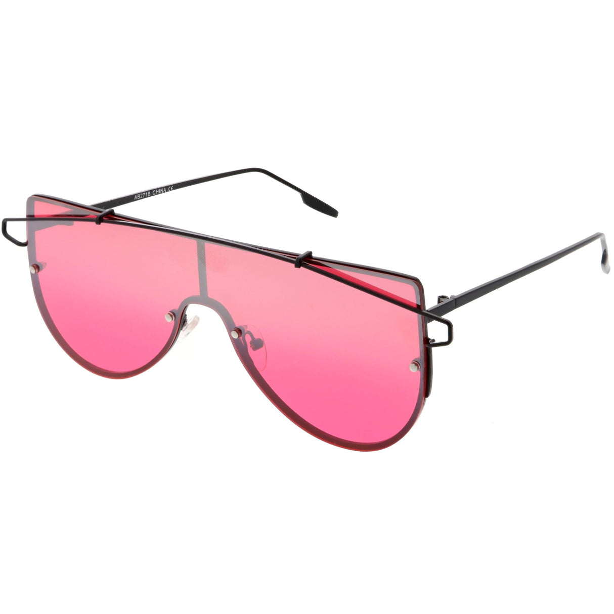 Retro Futuristic Shield Mono Lens Color Tone Sunglasses C484 from zeroUV