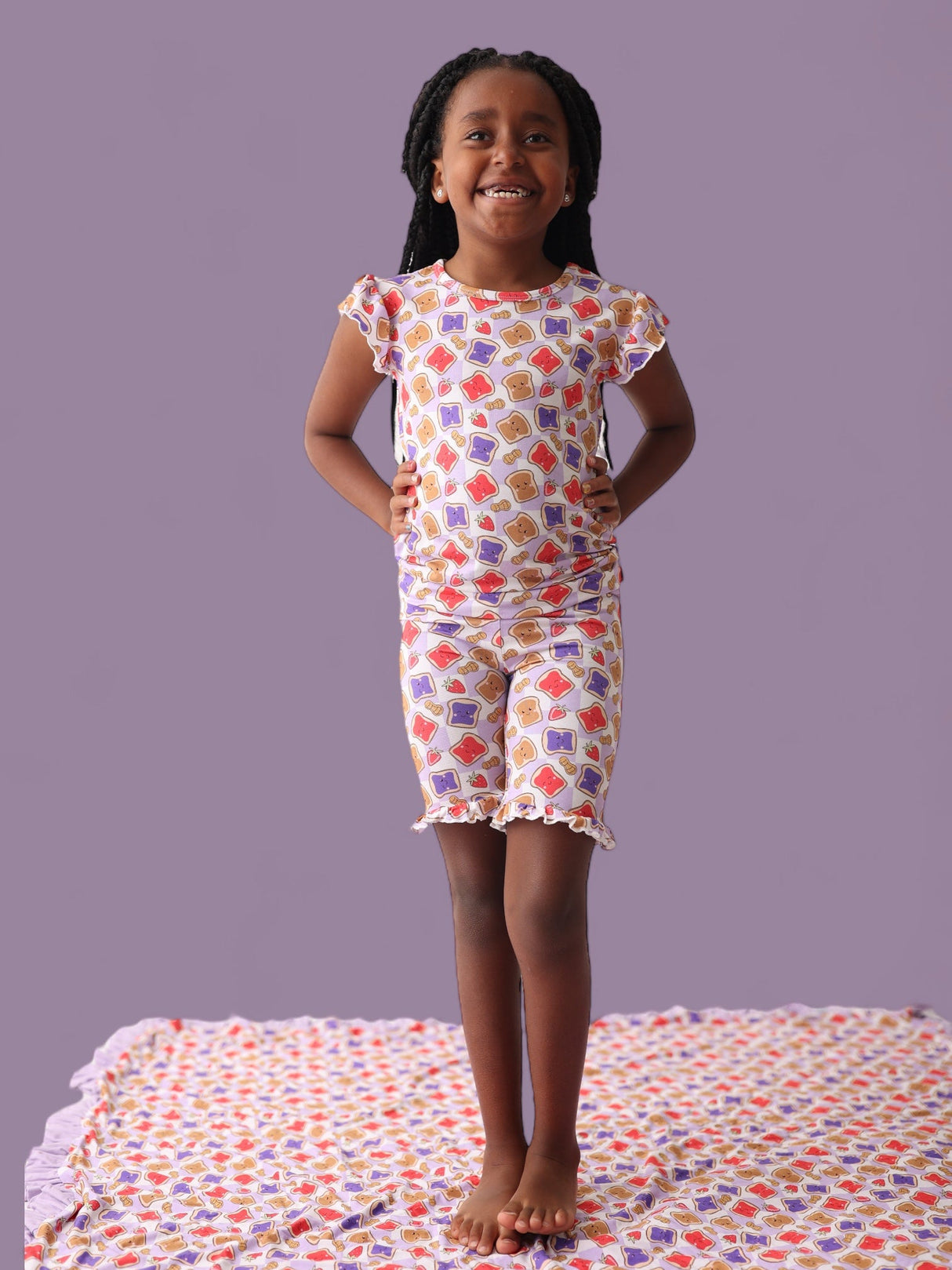 EXCLUSIVE PEANUT BUTTER JELLY TIME DREAM RUFFLE SHORT SET from DREAM BIG LITTLE CO
