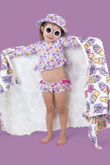 SWEET SUMMER DREAM RASH GUARD RUFFLE TWO-PIECE SWIM SUIT from DREAM BIG LITTLE CO