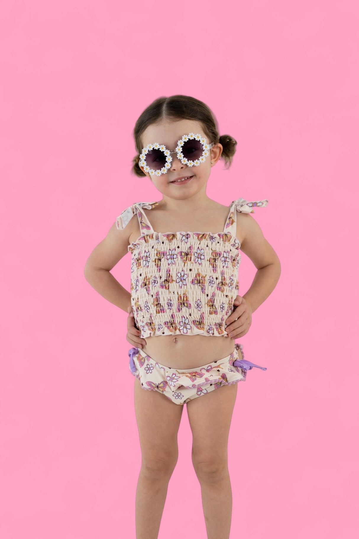BLOSSOMIN’ BUTTERFLY DREAM SMOCKED TANKINI TWO PIECE SWIM SUIT from DREAM BIG LITTLE CO