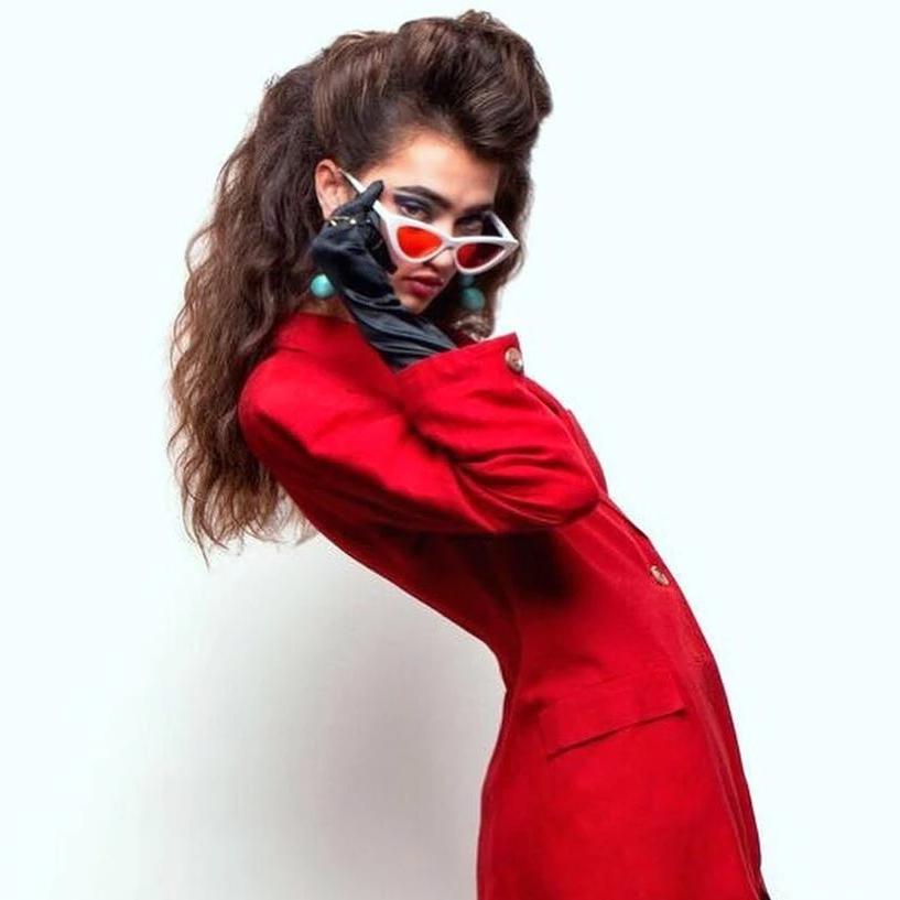 Women's Retro Side Angle Cat Eye Color Lens Sunglasses C510 from zeroUV