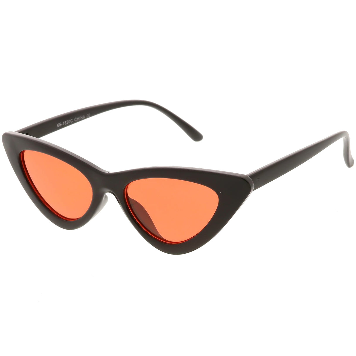 Women's Retro Flat Angle Colored Lens Black Frame Sunglasses C511 from zeroUV