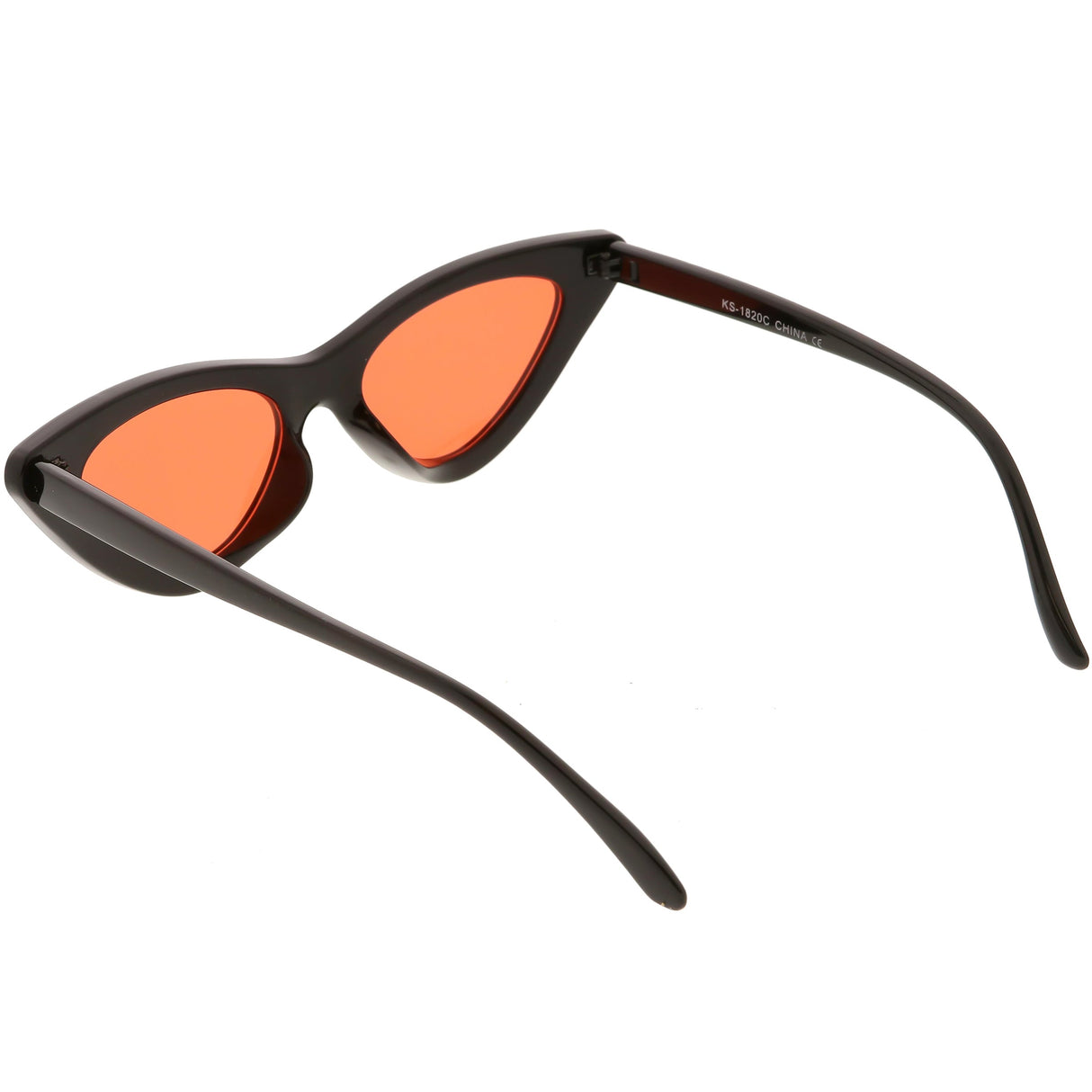 Women's Retro Flat Angle Colored Lens Black Frame Sunglasses C511 from zeroUV