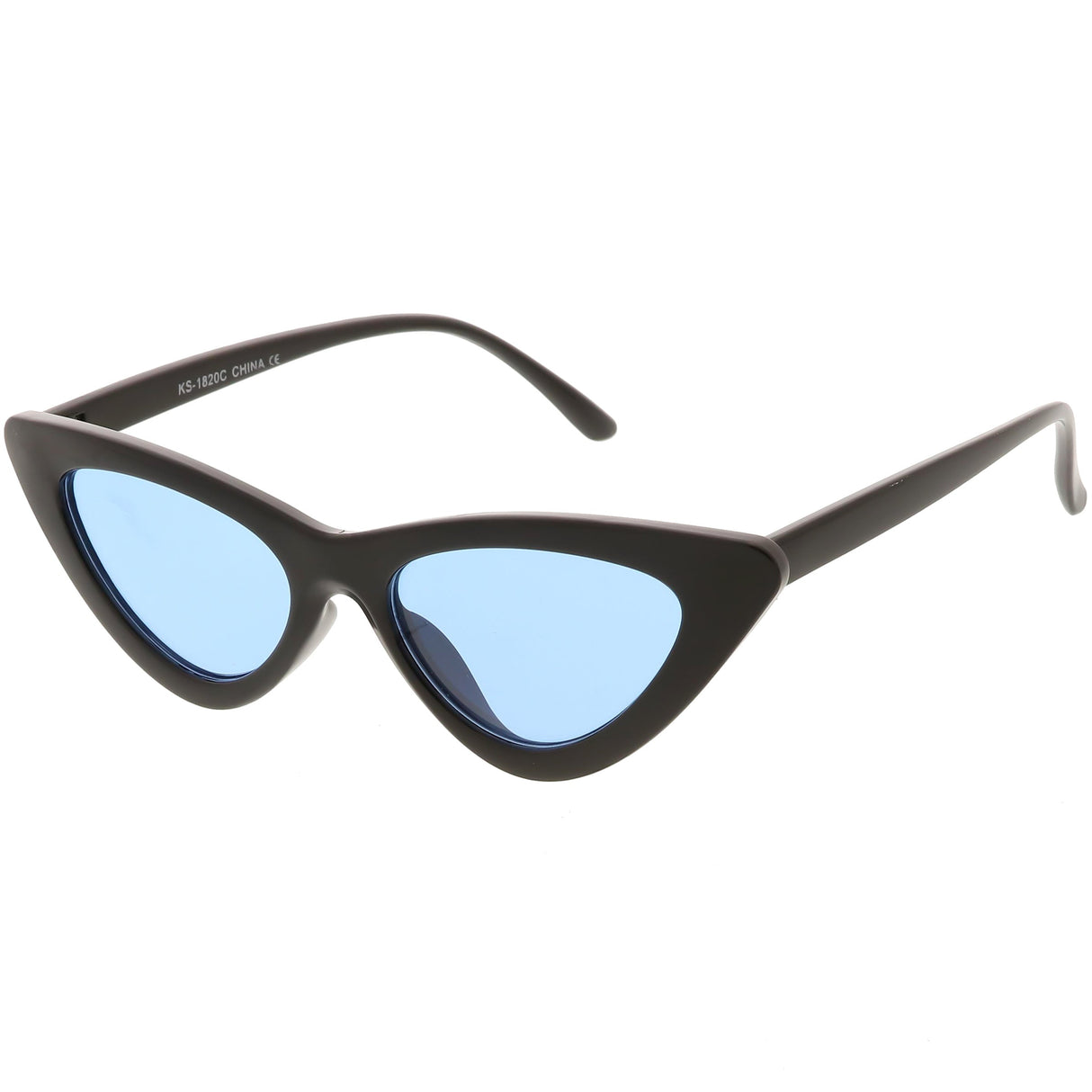 Women's Retro Flat Angle Colored Lens Black Frame Sunglasses C511 from zeroUV