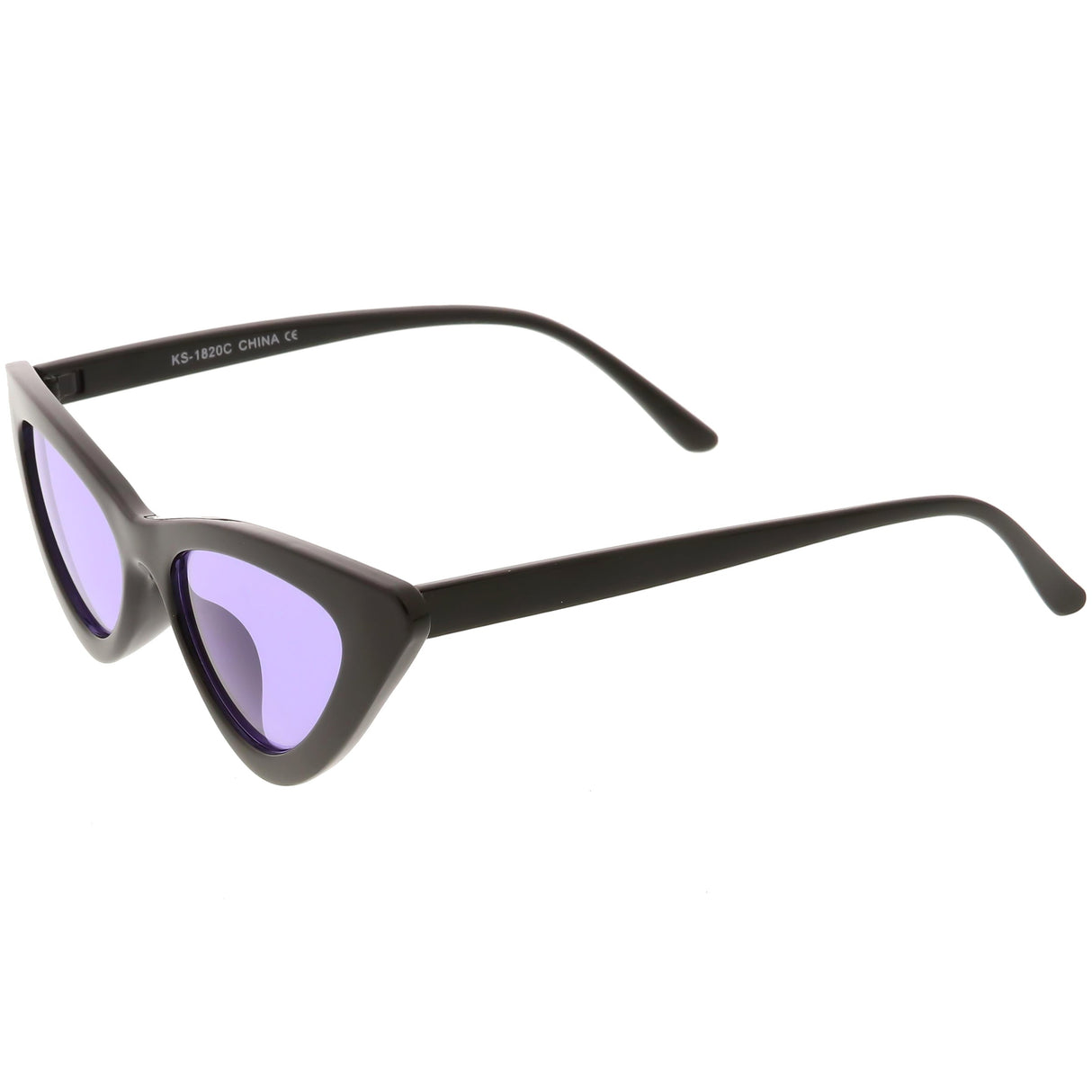 Women's Retro Flat Angle Colored Lens Black Frame Sunglasses C511 from zeroUV