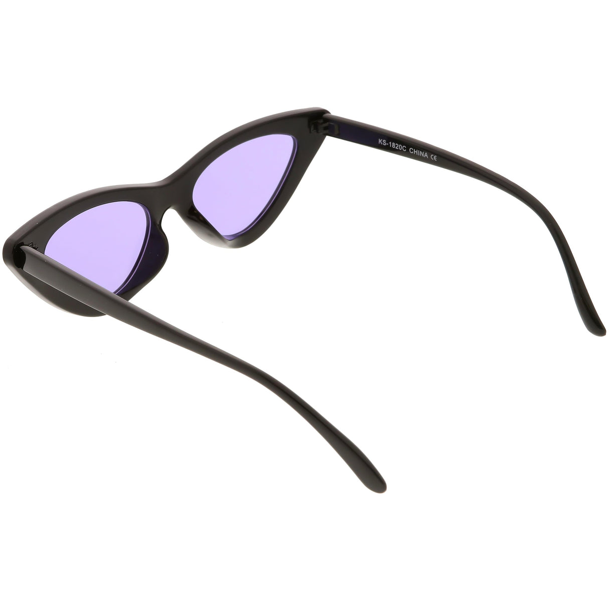Women's Retro Flat Angle Colored Lens Black Frame Sunglasses C511 from zeroUV