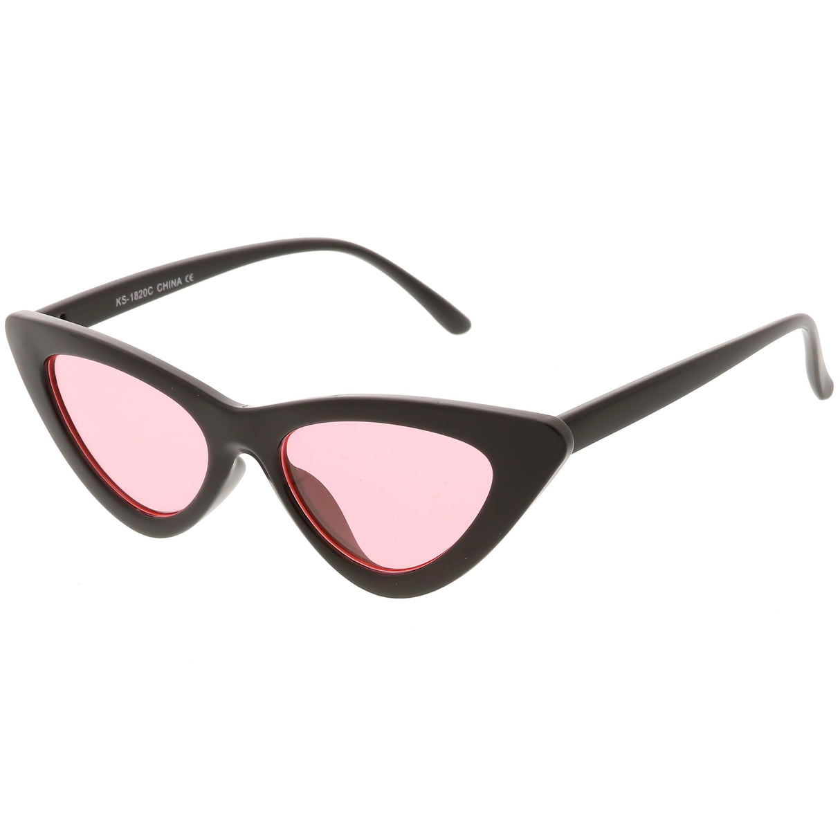 Women's Retro Flat Angle Colored Lens Black Frame Sunglasses C511 from zeroUV