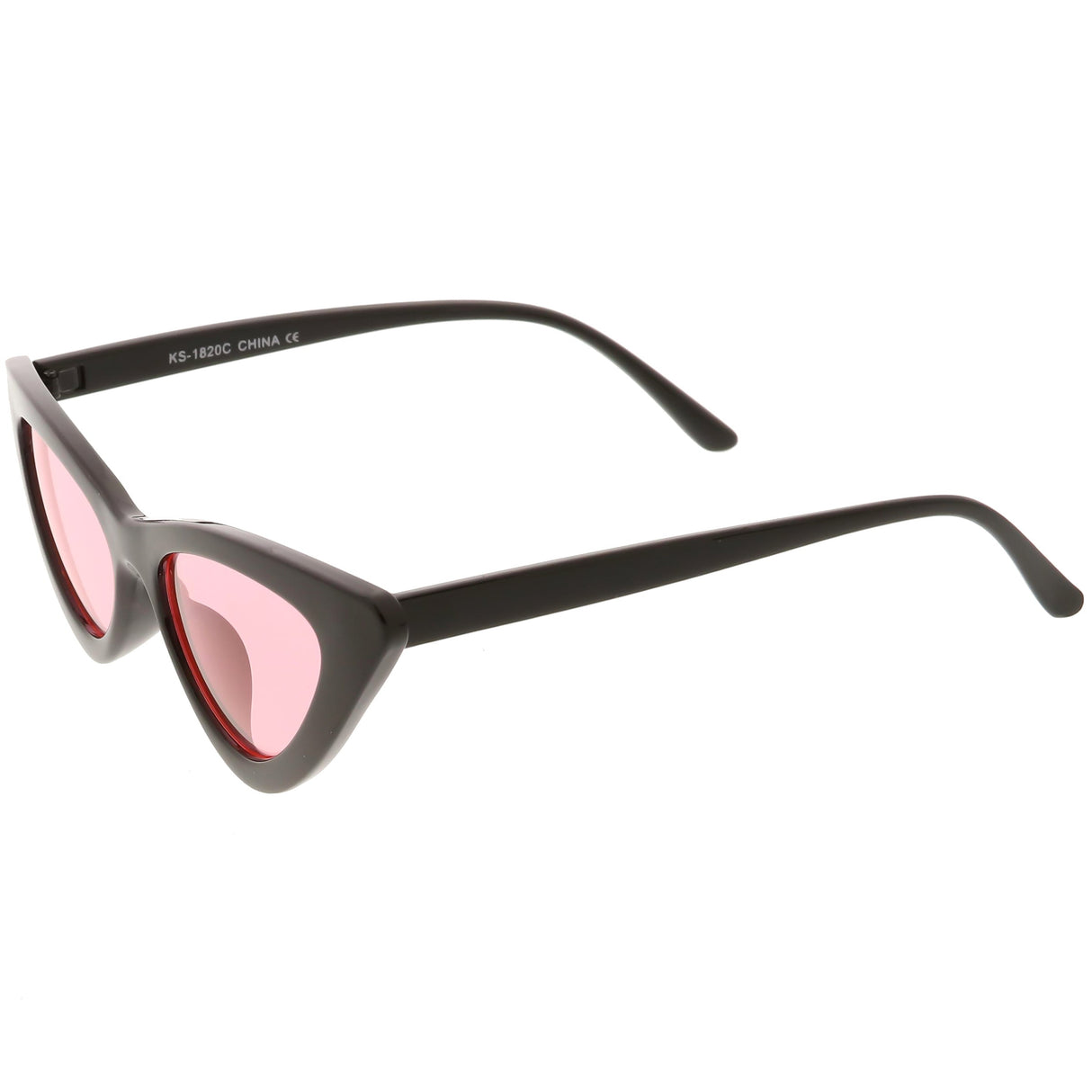 Women's Retro Flat Angle Colored Lens Black Frame Sunglasses C511 from zeroUV