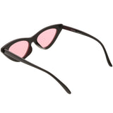Women's Retro Flat Angle Colored Lens Black Frame Sunglasses C511 from zeroUV