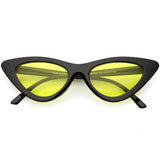 Women's Retro Flat Angle Colored Lens Black Frame Sunglasses C511 from zeroUV