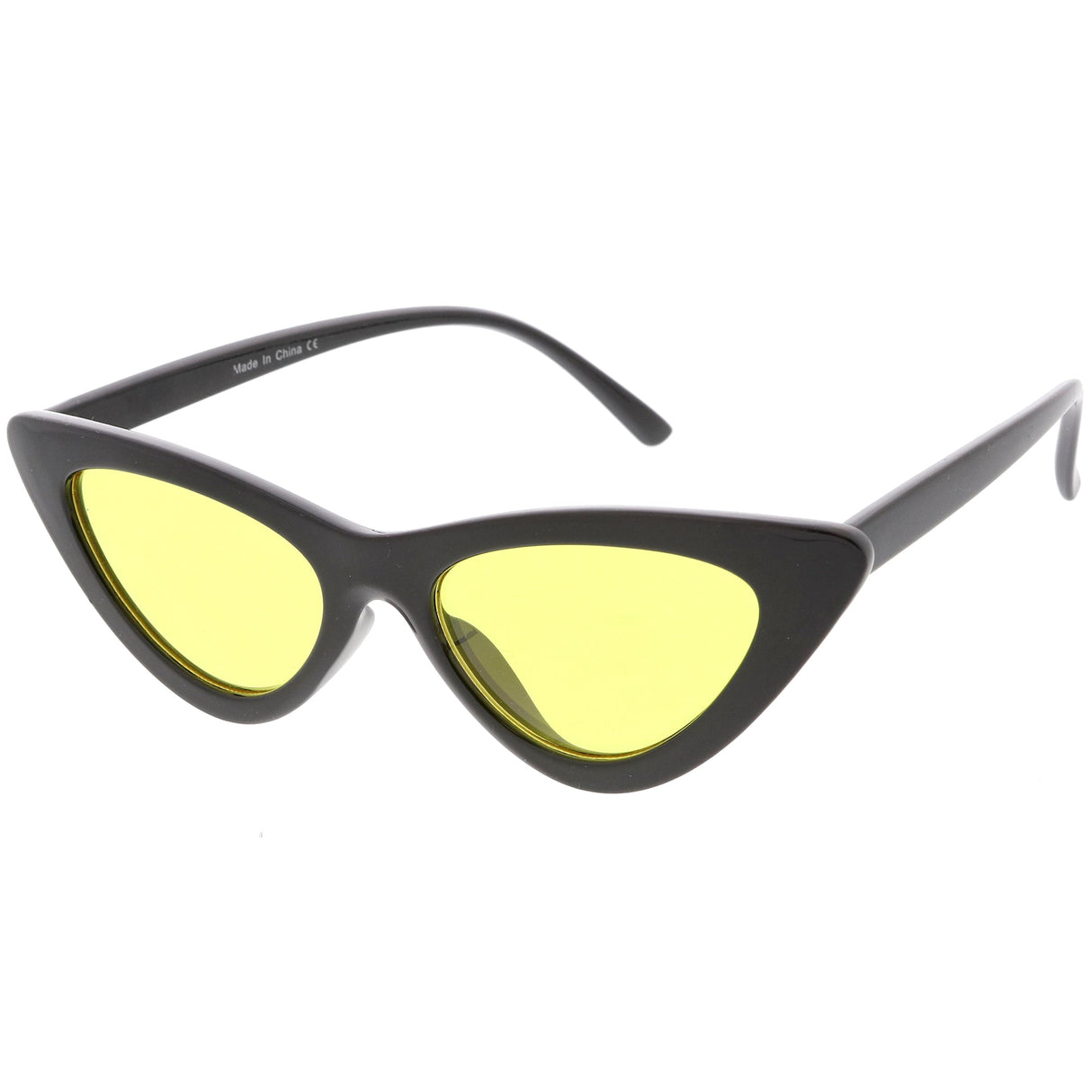 Women's Retro Flat Angle Colored Lens Black Frame Sunglasses C511 from zeroUV