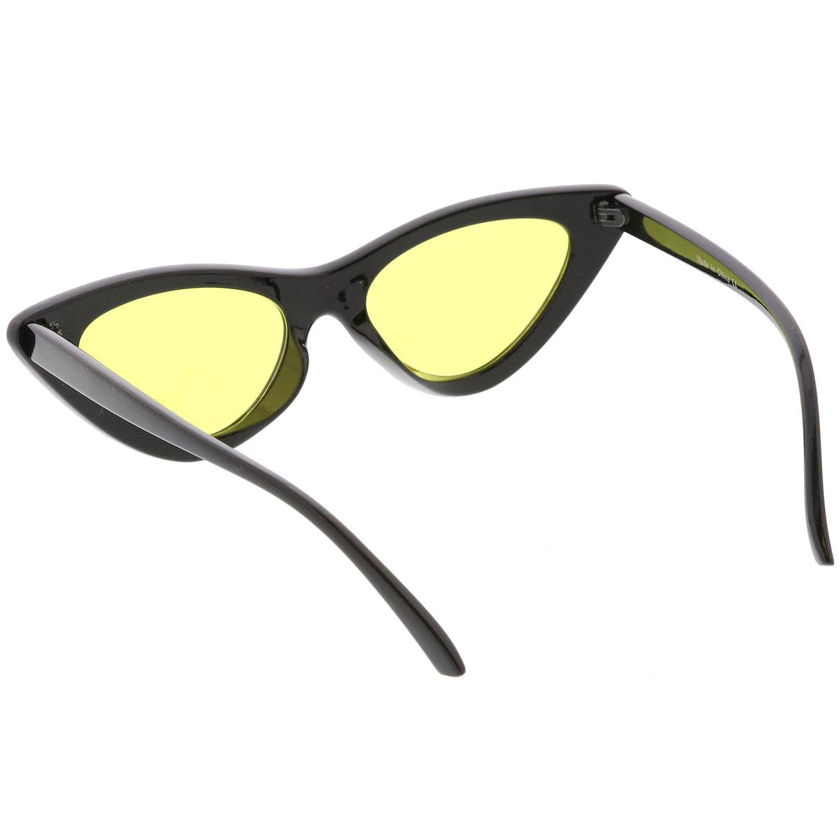 Women's Retro Flat Angle Colored Lens Black Frame Sunglasses C511 from zeroUV