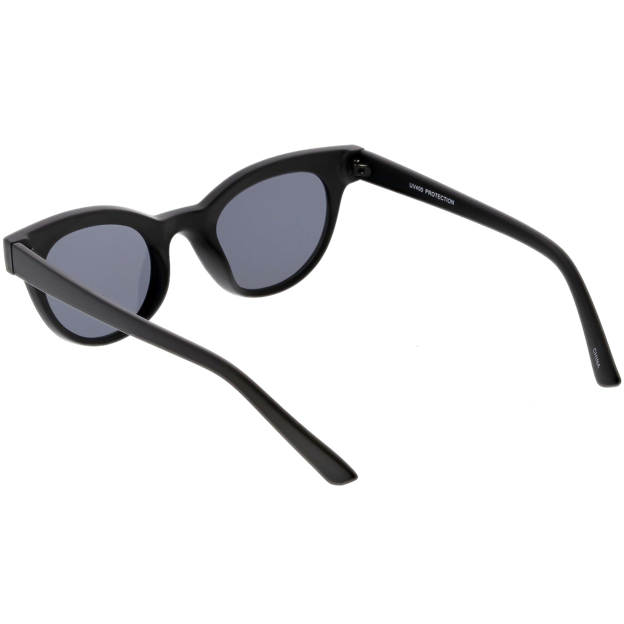 Women's Retro Horned Rim Cat Eye Narrow Flat Lens Sunglasses C514 from zeroUV