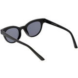 Women's Retro Horned Rim Cat Eye Narrow Flat Lens Sunglasses C514 from zeroUV