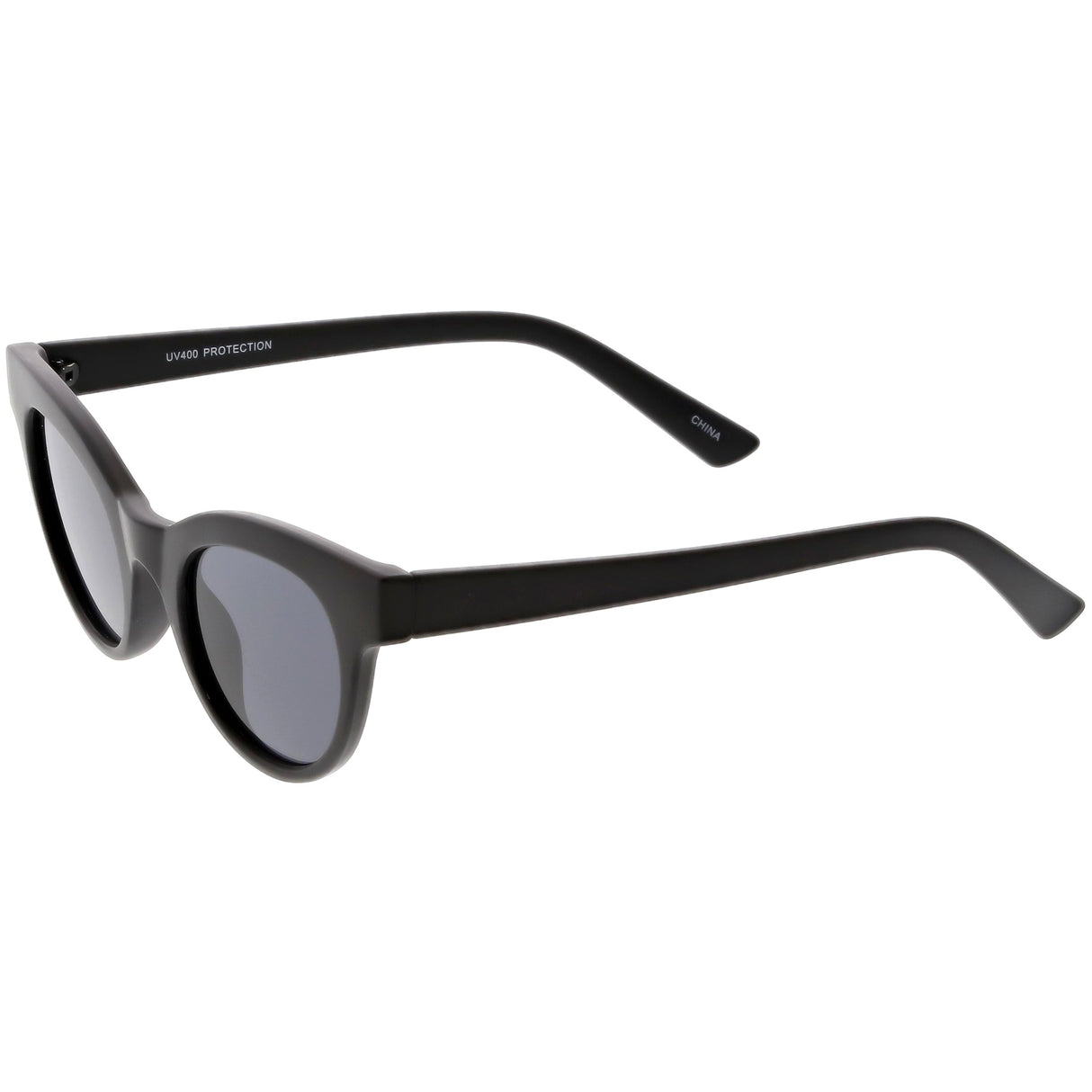 Women's Retro Horned Rim Cat Eye Narrow Flat Lens Sunglasses C514 from zeroUV
