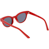 Women's Retro Horned Rim Cat Eye Narrow Flat Lens Sunglasses C514 from zeroUV