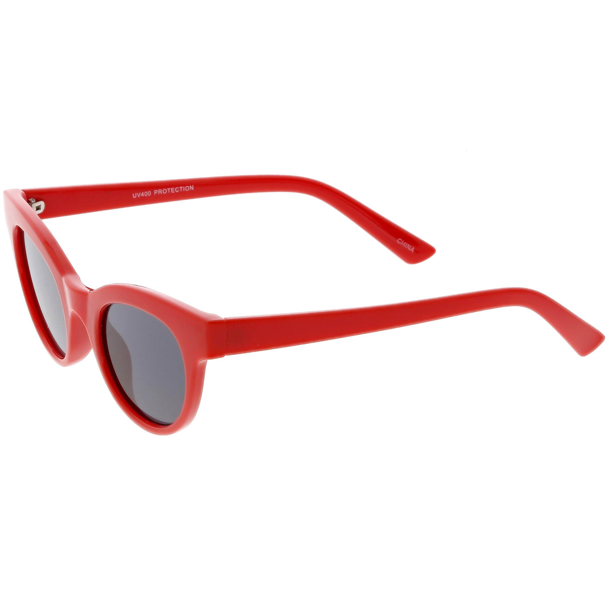 Women's Retro Horned Rim Cat Eye Narrow Flat Lens Sunglasses C514 from zeroUV
