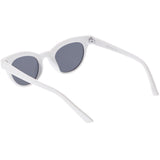 Women's Retro Horned Rim Cat Eye Narrow Flat Lens Sunglasses C514 from zeroUV