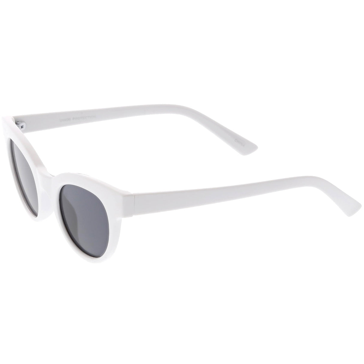 Women's Retro Horned Rim Cat Eye Narrow Flat Lens Sunglasses C514 from zeroUV