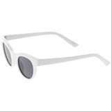 Women's Retro Horned Rim Cat Eye Narrow Flat Lens Sunglasses C514 from zeroUV
