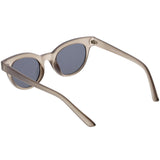 Women's Retro Horned Rim Cat Eye Narrow Flat Lens Sunglasses C514 from zeroUV
