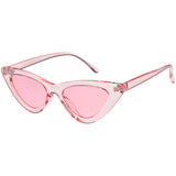 Women's Retro 1990's Narrow Flat Color Tone Lens Cat Eye Sunglasses C524 from zeroUV