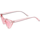 Women's Retro 1990's Narrow Flat Color Tone Lens Cat Eye Sunglasses C524 from zeroUV