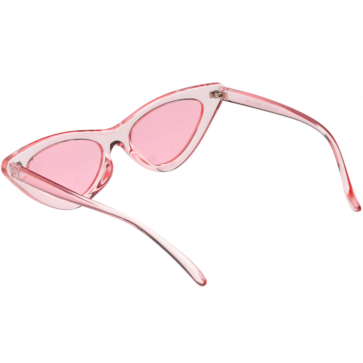 Women's Retro 1990's Narrow Flat Color Tone Lens Cat Eye Sunglasses C524 from zeroUV