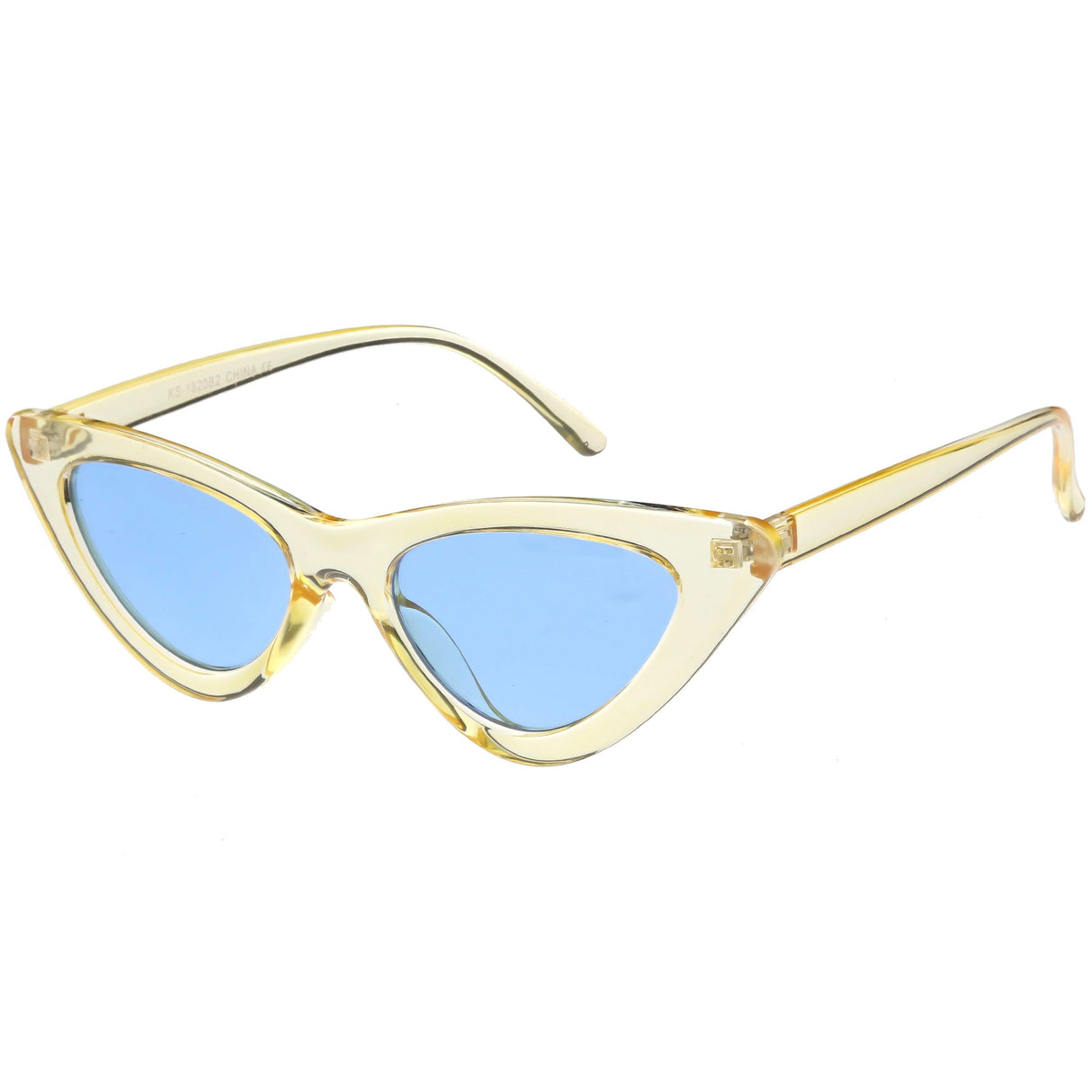 Women's Retro 1990's Narrow Flat Color Tone Lens Cat Eye Sunglasses C524 from zeroUV