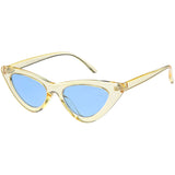 Women's Retro 1990's Narrow Flat Color Tone Lens Cat Eye Sunglasses C524 from zeroUV