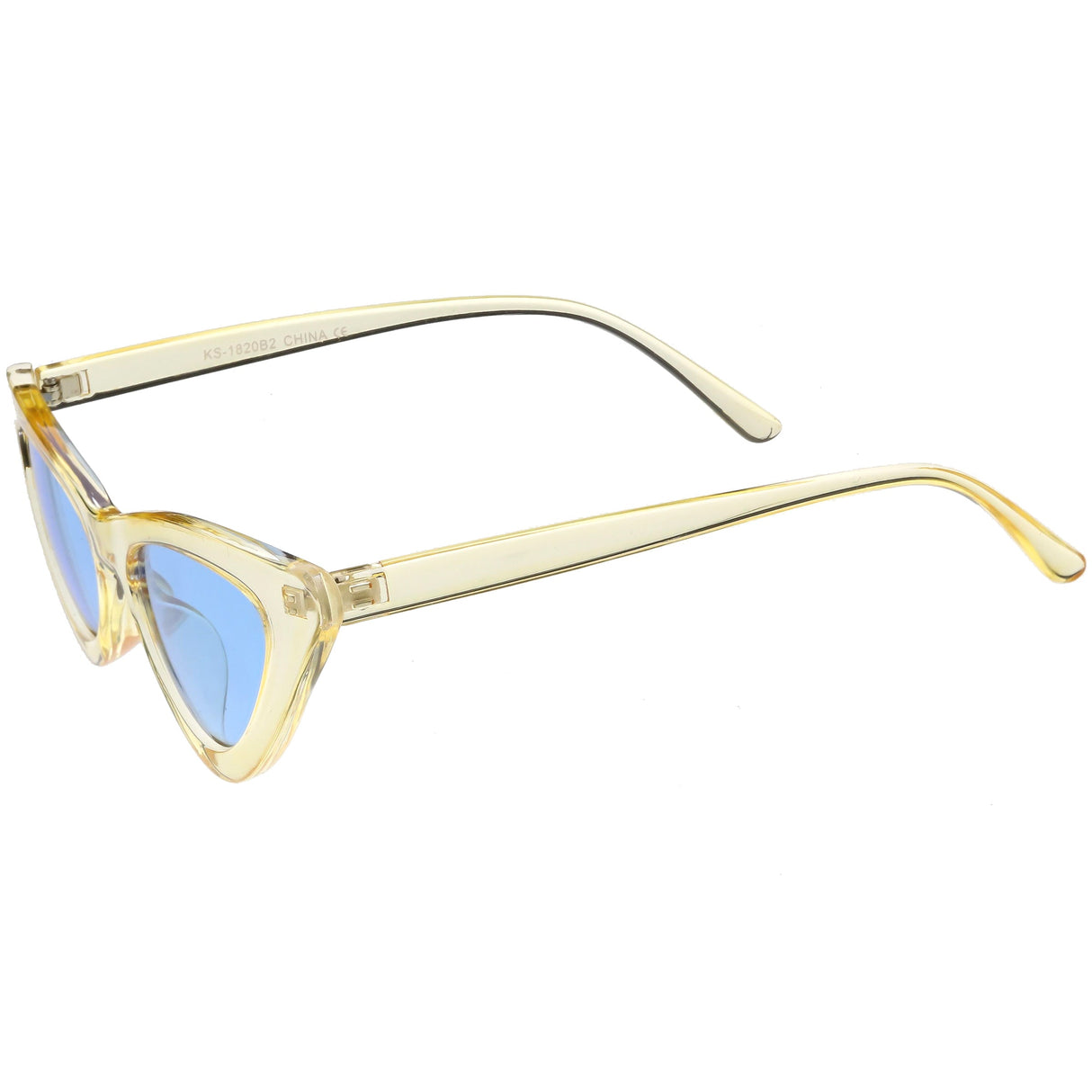 Women's Retro 1990's Narrow Flat Color Tone Lens Cat Eye Sunglasses C524 from zeroUV