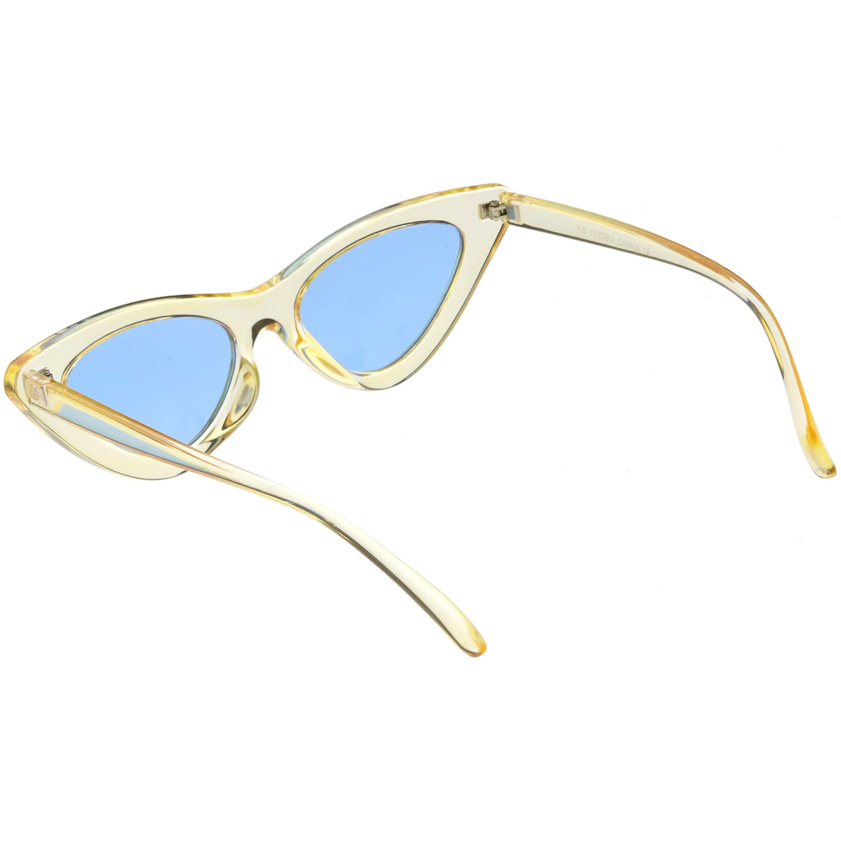 Women's Retro 1990's Narrow Flat Color Tone Lens Cat Eye Sunglasses C524 from zeroUV