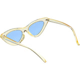 Women's Retro 1990's Narrow Flat Color Tone Lens Cat Eye Sunglasses C524 from zeroUV