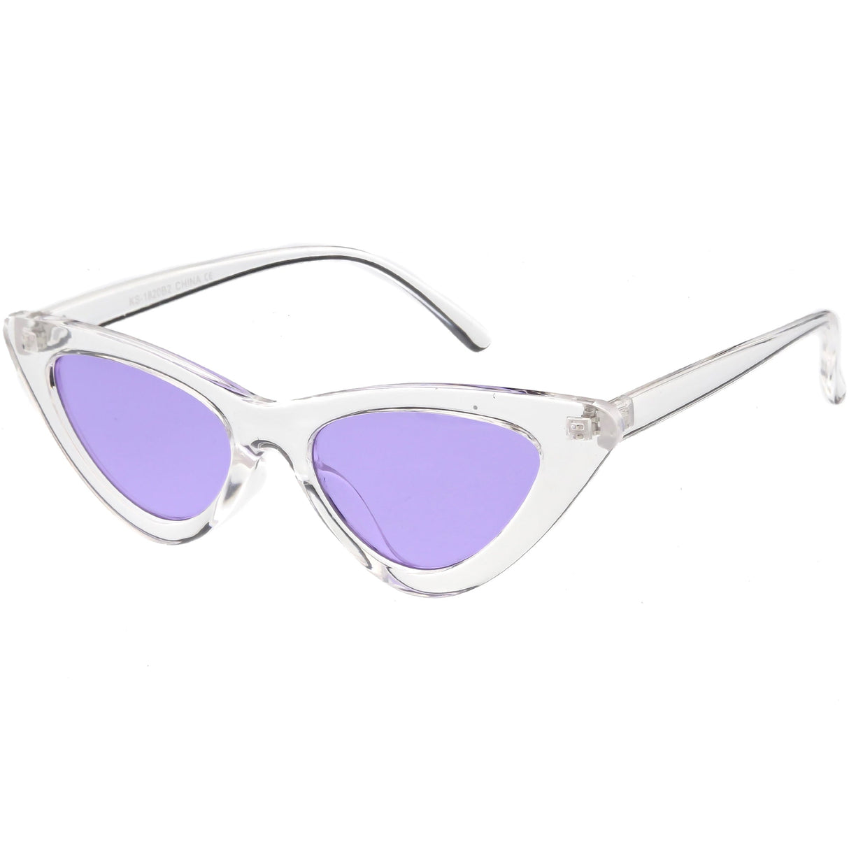 Women's Retro 1990's Narrow Flat Color Tone Lens Cat Eye Sunglasses C524 from zeroUV