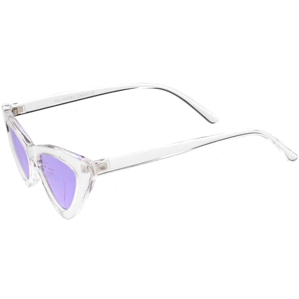 Women's Retro 1990's Narrow Flat Color Tone Lens Cat Eye Sunglasses C524 from zeroUV