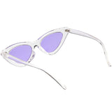 Women's Retro 1990's Narrow Flat Color Tone Lens Cat Eye Sunglasses C524 from zeroUV