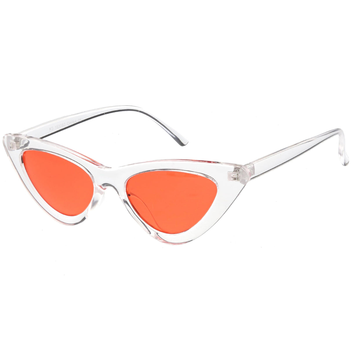 Women's Retro 1990's Narrow Flat Color Tone Lens Cat Eye Sunglasses C524 from zeroUV
