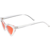 Women's Retro 1990's Narrow Flat Color Tone Lens Cat Eye Sunglasses C524 from zeroUV