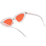 Women's Retro 1990's Narrow Flat Color Tone Lens Cat Eye Sunglasses C524 from zeroUV