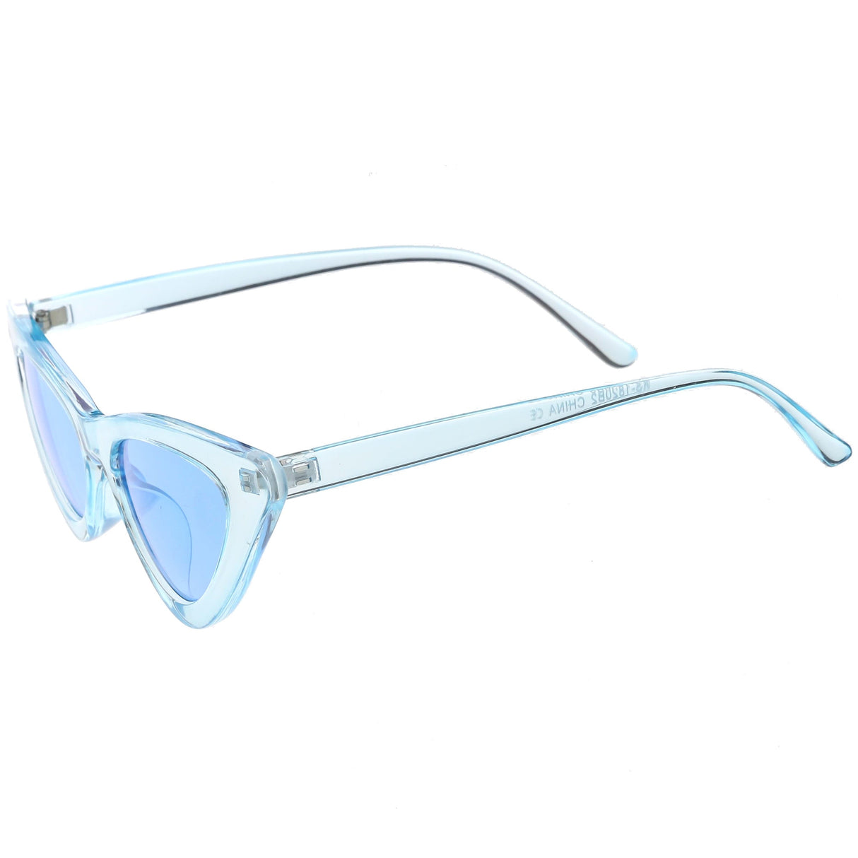 Women's Retro 1990's Narrow Flat Color Tone Lens Cat Eye Sunglasses C524 from zeroUV