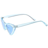 Women's Retro 1990's Narrow Flat Color Tone Lens Cat Eye Sunglasses C524 from zeroUV