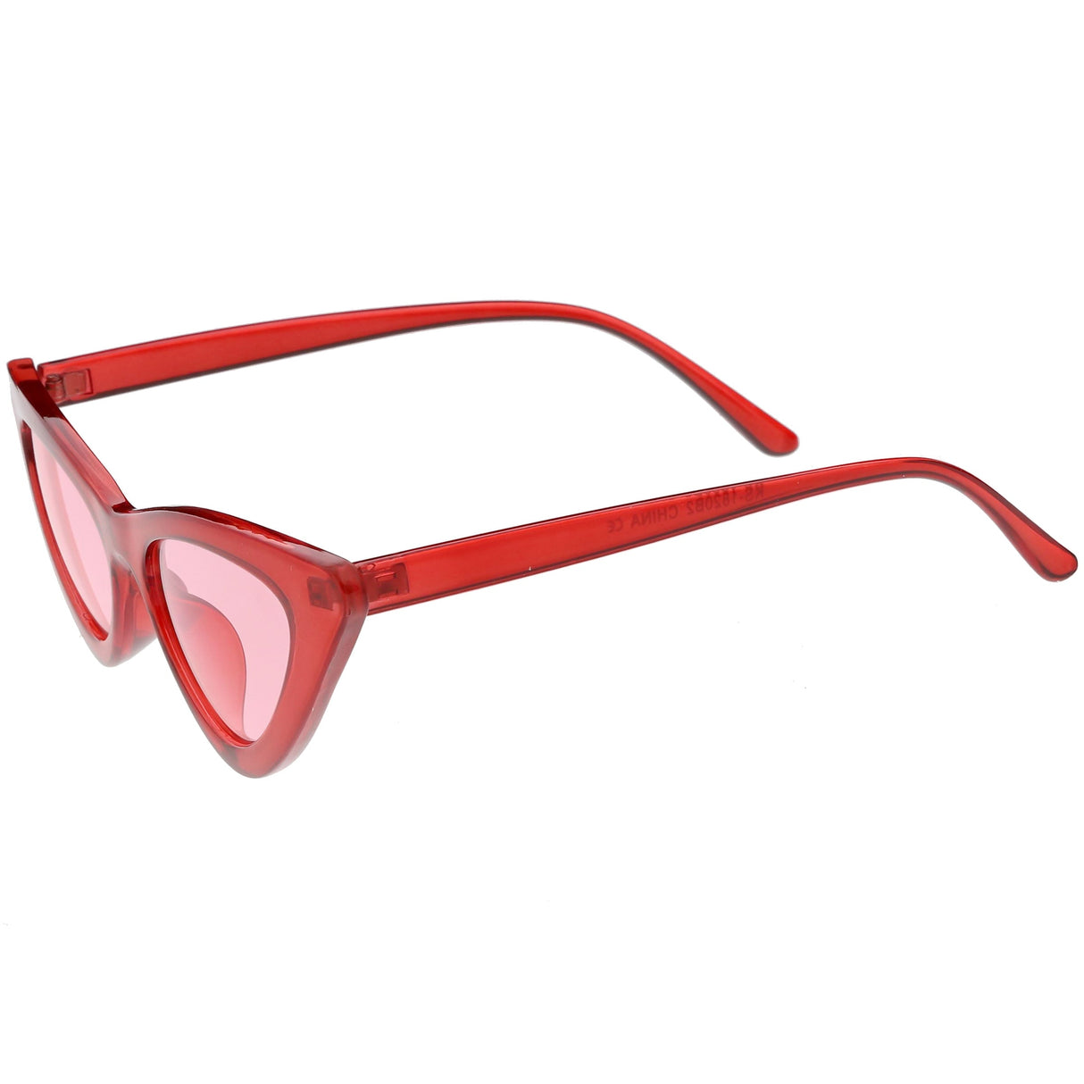 Women's Retro 1990's Narrow Flat Color Tone Lens Cat Eye Sunglasses C524 from zeroUV