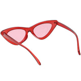 Women's Retro 1990's Narrow Flat Color Tone Lens Cat Eye Sunglasses C524 from zeroUV
