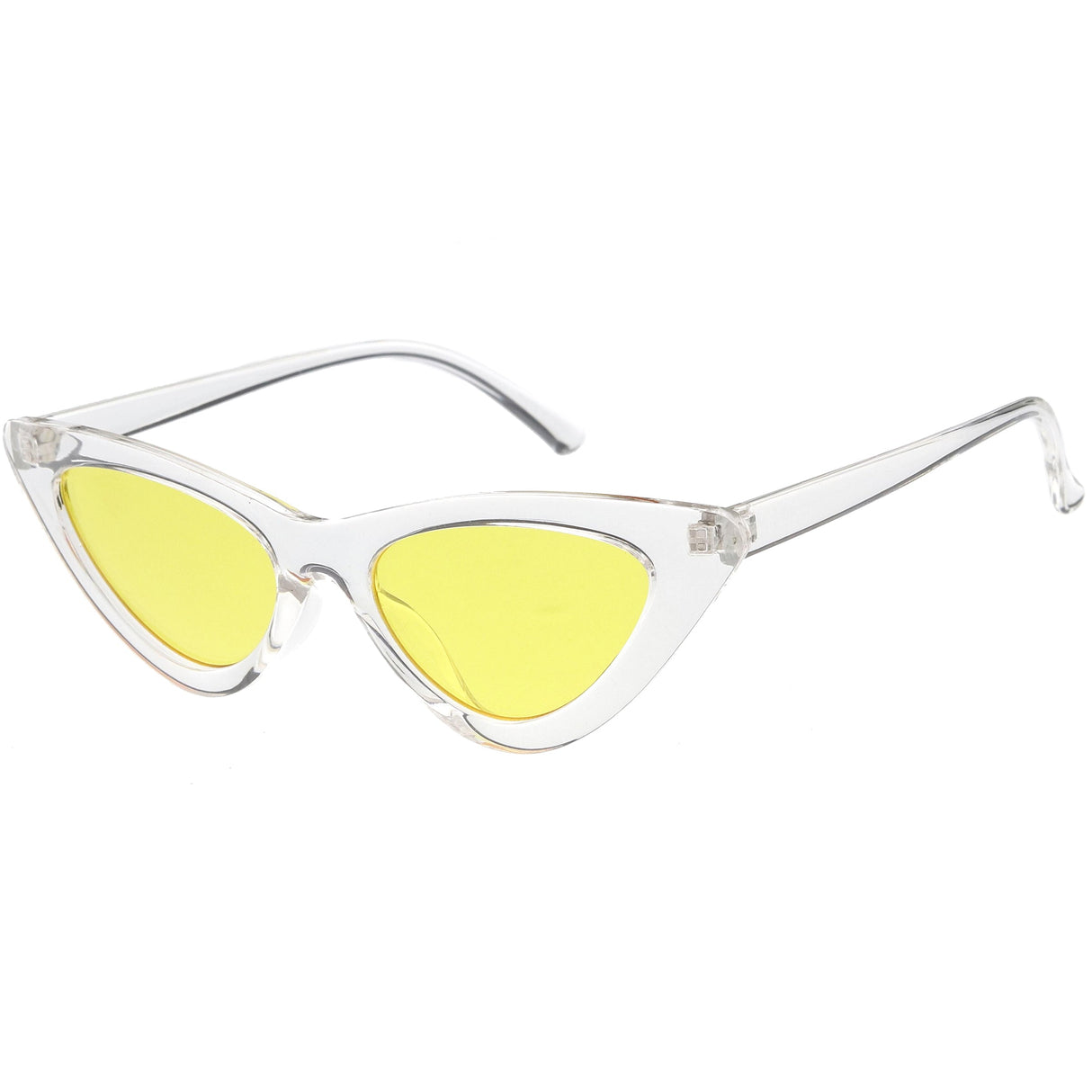 Women's Retro 1990's Narrow Flat Color Tone Lens Cat Eye Sunglasses C524 from zeroUV