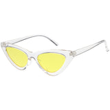 Women's Retro 1990's Narrow Flat Color Tone Lens Cat Eye Sunglasses C524 from zeroUV